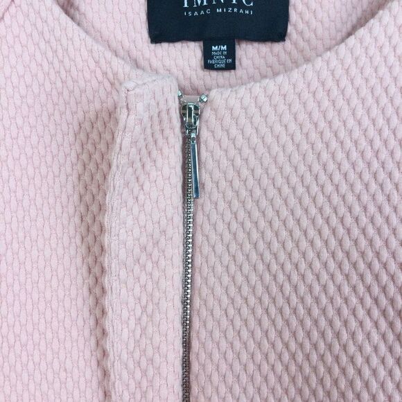 IMNYC Isaac Mizrahi Park Avenue Textured Bell Sleeve Jacket Powder Pink M NWT - Picture 4 of 10